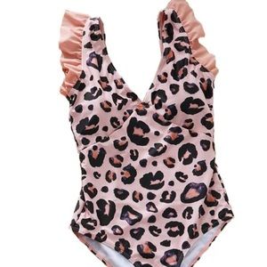 Pink Leopard Print Swimsuit